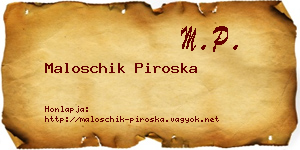 Maloschik Piroska névjegykártya
